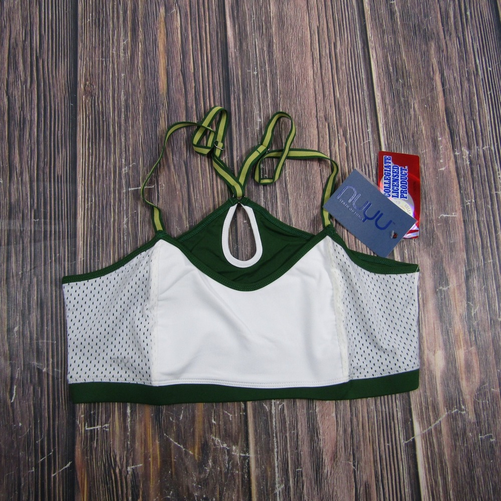 Nuyu Sports Nukini Women Large White Colorado State Rams Keyhole Mesh Crop Top